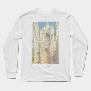 Rouen Cathedral, West Facade, Sunlight by Claude Monet Long Sleeve T-Shirt